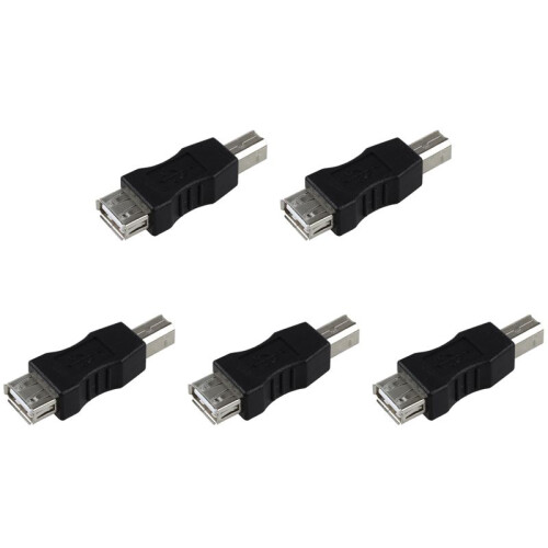 5X USB Type A Female to USB Type B Male Adapter