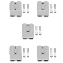 5X for Anderson Style Plug Connectors 50A 600V 6-12AWG AC/ Power Tool for 6AWG Plated Solid Terminals Plugs Gray