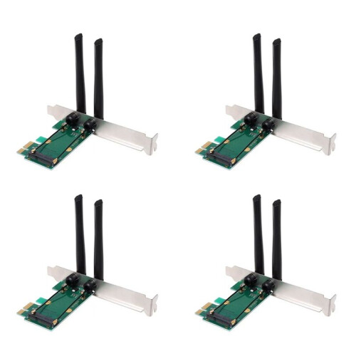 4X Placa Wireless WiFi  PCI-E Express para Adaptador PCI-E com 8 Antenas Externas para PC
