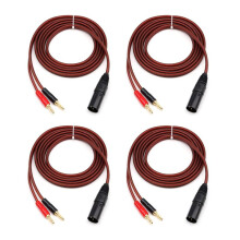 4X XLR to Banana Speaker Cable,XLR 3 Pin Male to Dual Banana Plugs Audio Cable, Gold-Plated 4mm Plug to XLR3 Pro HiFi