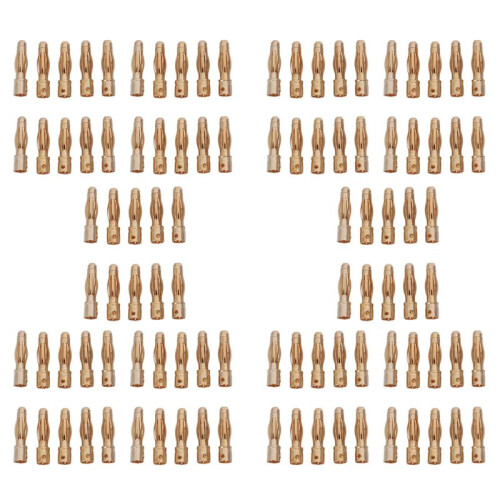100St Guldton 4 mm Hane Bananplugg Kulkontaktbyte