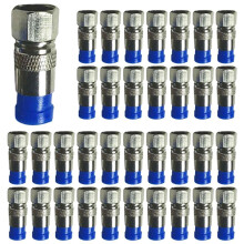 200PCS All-Copper Waterproof 75-5 RG6 Extruded F- British TV Cable 24 Shielded Universal Connector A