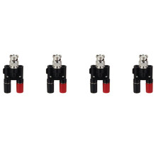4X BNC Plug 4mm Banana Plug Splitter Connector BNC Male Plug to 2 x 4mm Banana Female Jack Socket Adapter