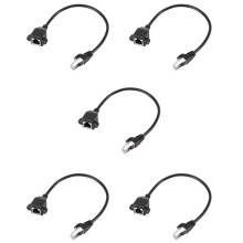 5X RJ45 Buchse An Stecker Adapter Netzwerk Verlaengerungskabel fuer Front Montage 27cm
