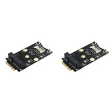 2X Adapter M.2 Wifi PCIE Bezprzewodowa Karta Sieciowa do M2 NGFF Key + E Wifi Card Raiser z Gniazdem Karty SIM