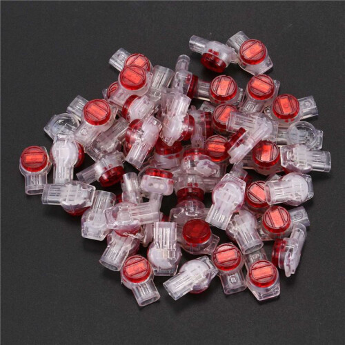 220 Pieces Gel Splice UR Connector 3 Port Wire Connectors Red+Clear 1