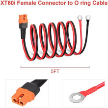3X 12AWG XT60i Female to O Ring Connector with Tinned Wire,for RC Battery Solar Power Power Station & Solar Pane