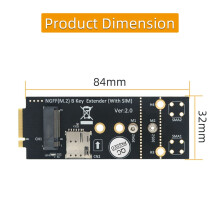 2X M.2(NGFF) Key B-Adapter med SIM-Kortplats för 3G/4G/5G-Modul Stöder  SIM-Kort och 3042/3052 Typ M.2 Key B-Kortstorlek