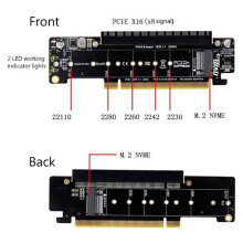 2 st PCIE4.0 Split Expansion Riser Card PCIE X16 TO M.2 NVME SSD Adapter Card PCIE X16 to X8+X4+X4 Quad VROC .2 NVMe Port