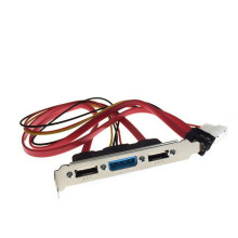 4X PC Bricolage Vers ESATA Et 4Pin IDE Power PCI Fente de Support Câble Profil Pleine Hauteur pour Disque Dur Externe