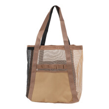 Premium PVC Mesh Tote Bag Weatherproof Outdoor Furniture Mesh Zipper Pocket Beach Bag Foldable Odor Resistant Large Capacity Travel Tote For Gym Pool