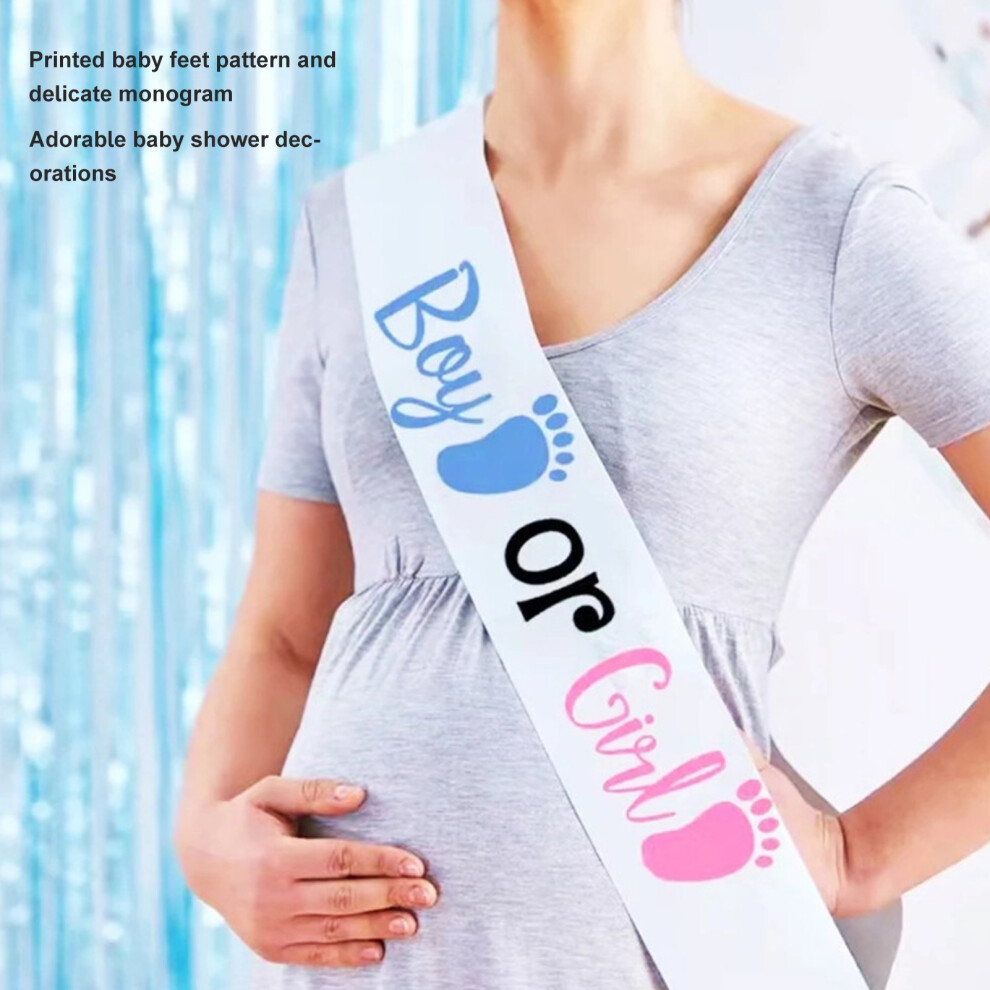 Blue/Pink Gender Reveal Sash Maternity Headband