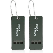 (As show, One size) 2 Pack Emergency Survival Whistle with Three Holes, Loud Safety Whistle with Lanyard for Camping Hiking,2024 Ping