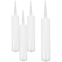 (As show, One size) Empty Refillable Caulk Tubes 4-Pack Plastic Sealant Tubes for DIY Home Repairs