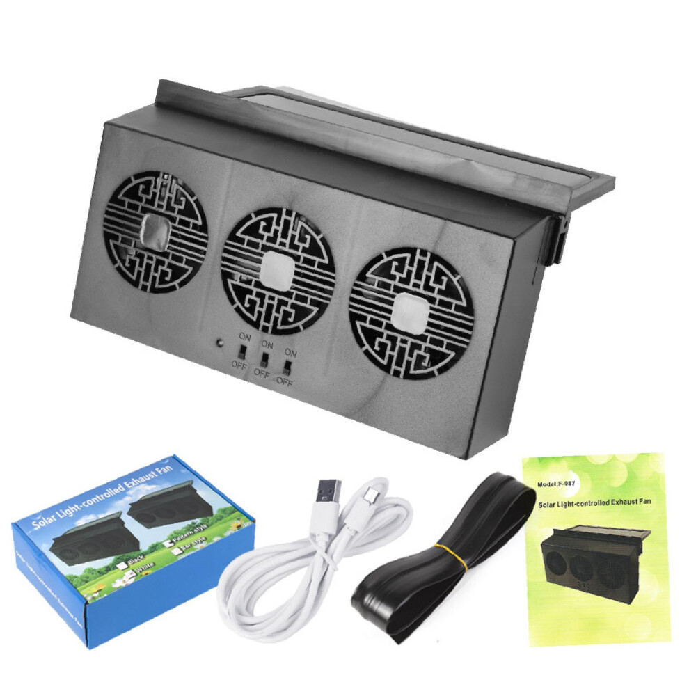Car Solar Powered Exhaust Fan 5000 Rpm Vehicle Ventilation Fan For Aut 6902696339195