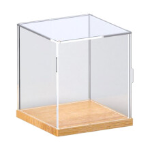 Countertop Action Figures Display Box Showcase Wood Bottom for Retail