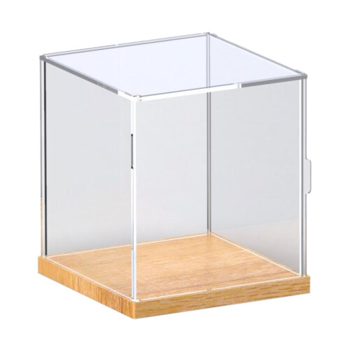 Countertop Action Figures Display Box Showcase Wood Bottom for Retail