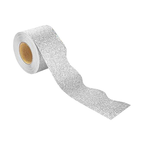 Glitter Classroom Borders Art 32.8ft for Chalkboard Kindergarten White