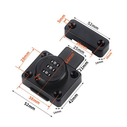 Password Rotary Hasp Lock Small Door Cupboard Sheds 3 Digit Combinatio 1