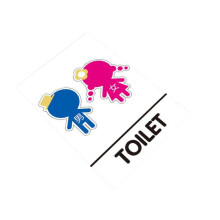 Kindergarten WC Sign Funny Signboard Signage Stick Decals for Nursery