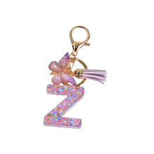 Resin Keychain Ornaments Girls Women Gifts English Alphabet Keyring Ke