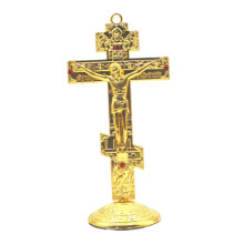 Jesus Cross for Desk Metal Prayer Utensils Durable Jesus Cross Statue