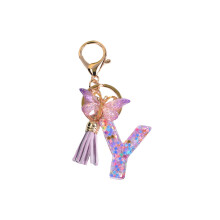 Resin Keychain Ornaments Girls Women Gifts English Alphabet Keyring Ke