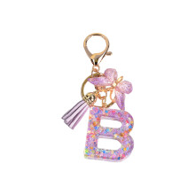 Resin Keychain Ornaments Girls Women Gifts English Alphabet Keyring Ke
