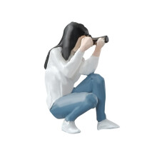 1/64 Scale Photography Girl Model for Micro Landscape DIY Scene Train
