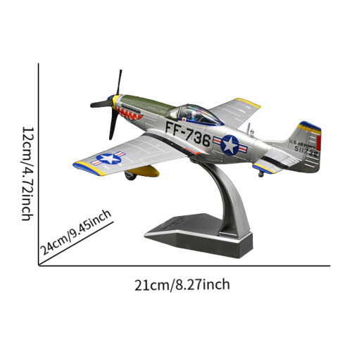 Simulation 1:48 P51 Aircraft Model with Display Base for Home Office B 1