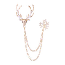 Christmas Reindeer Brooch Pin Anniversary Holiday Brooch Rhinestone De