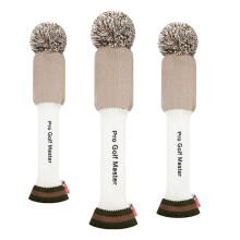 3Pcs Golf Wood Headcovers Anti Slip Adults Knitting Pom Pom Golf Acces