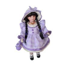 Ceramic Doll in Dress Elegant Dress up Porcelain Doll for Kids Birthda