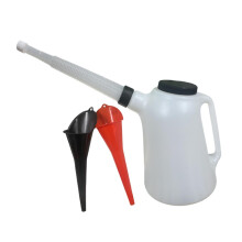 5L Oil Measuring Jug Pot Automotive Oil Dispenser  With 2 Funnel