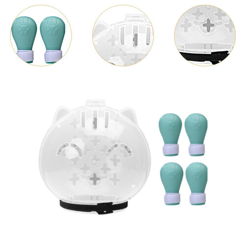 Cat Muzzle Multifunctional Pet Tools with Foot Pads for Home Grooming 2