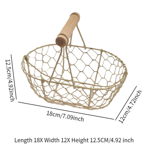 Wire Egg Basket Retro Rustic Iron Storage Basket for Farmhouse Tableto 1