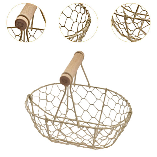 Wire Egg Basket Retro Rustic Iron Storage Basket for Farmhouse Tableto 2
