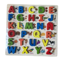 Wooden Alphabet Puzzle Board Colorful Teaching Aids for Boys Girls Kid