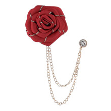 Flower Brooch Badge Tassel Chain Suit Decor Elegant Rose Floral Bouton