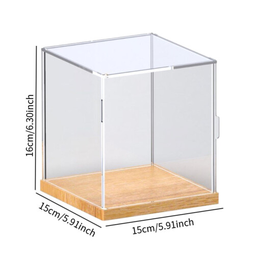 Countertop Action Figures Display Box Showcase Wood Bottom for Retail 1