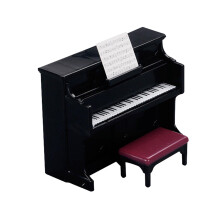 Dollhouse Piano with Stool Musical Instrument for 1/12 Dollhouse Acces
