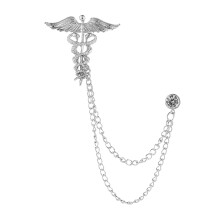 Suit Brooch with Chain Fashion Wedding Brooch Pin Jewelry Angel Wing B