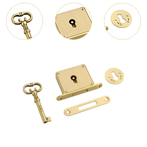 Cabinet Lock Set with Key Decorative Square Drawer Lock for Cabinets D 2