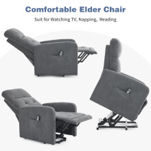 Electric Riser Recliner Chair for Elderly Armchair w/ Adjustable Positions Side Pocket