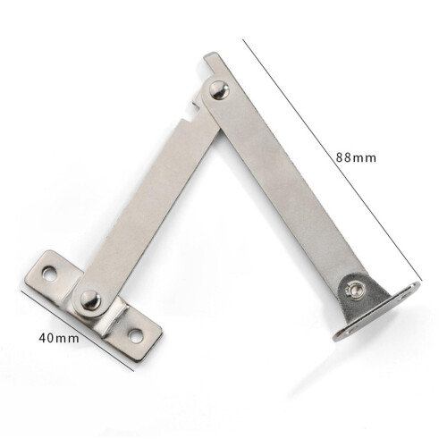 2 Pieces Lid Support Hinges Cabinet Cupboard Door Folding Hinge for Gi 1