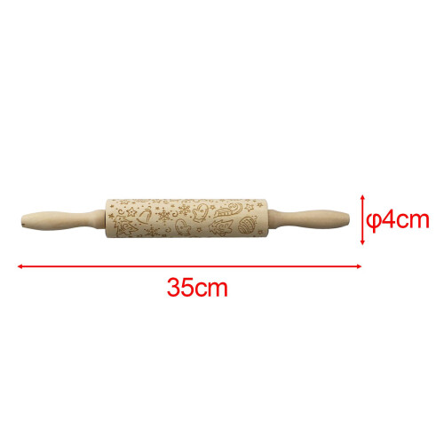 Embossing Rolling Pin Xmas Embossed Rolling Pin for Baking Dough Pastr 1