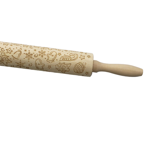 Embossing Rolling Pin Xmas Embossed Rolling Pin for Baking Dough Pastr 2