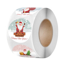 500 Pieces Christmas Labels 1 Roll Round Crafts Decor Stickers Xmas St