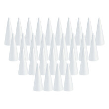 30Pcs Craft Foam Cones White Polystyrene Cones for Party Xmas Trees Pa