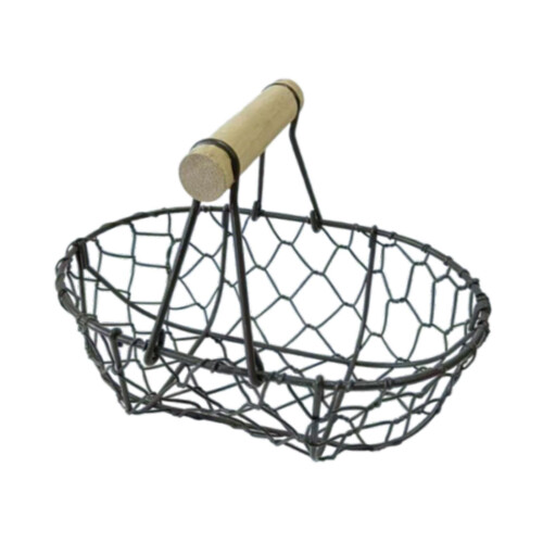 Wire Egg Basket Retro Rustic Iron Storage Basket for Farmhouse Tableto